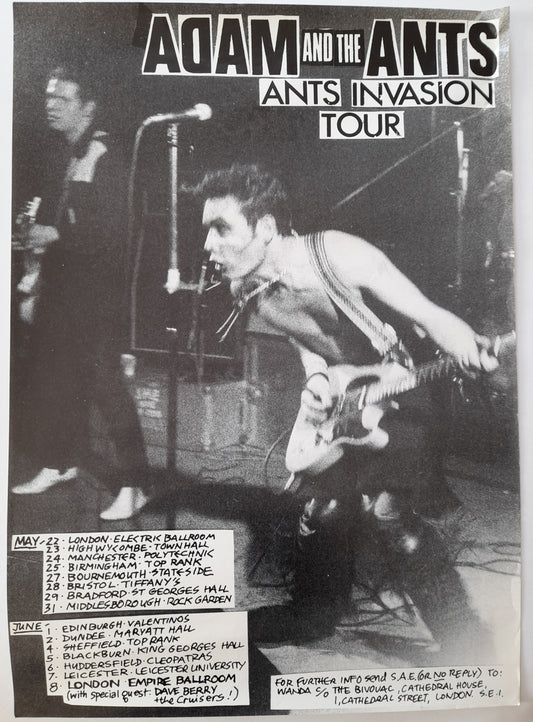 Adam And The Ants - Ants Invasion Tour Poster 1980