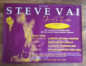 Steve Vai - The Ultra Zone Tour Poster, March 2000