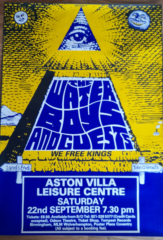 The Waterboys Original Concert Poster at Aston Villa Leisure Centre September 1990