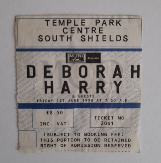 Deborah Harry used Ticket Stub - South Shields 1990 