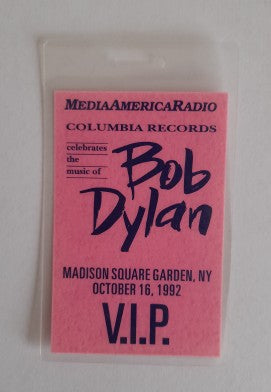 Bob Dylan 30th Anniversary Concert 1992 Backstage Pass