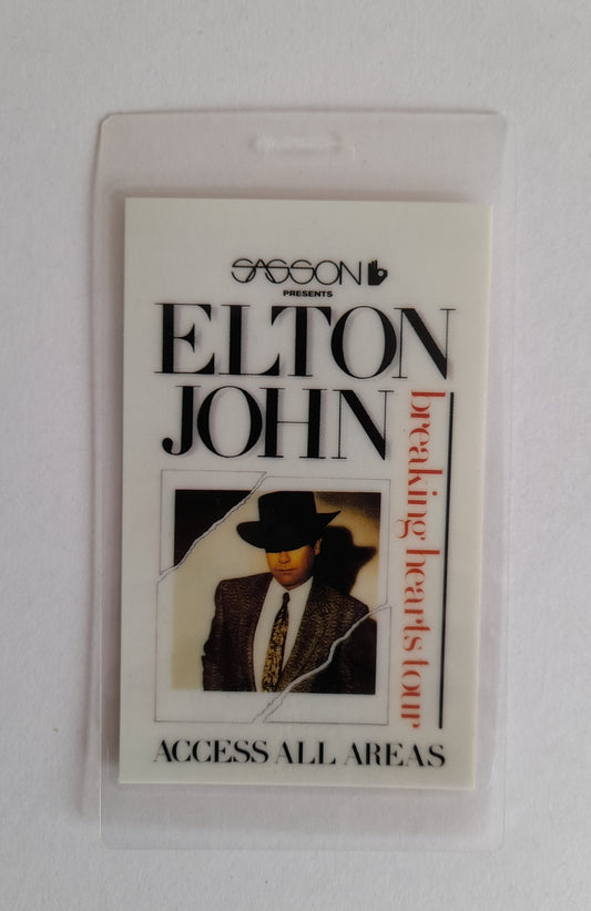 Elton John - Breaking Hearts Tour 1984 Backstage Pass