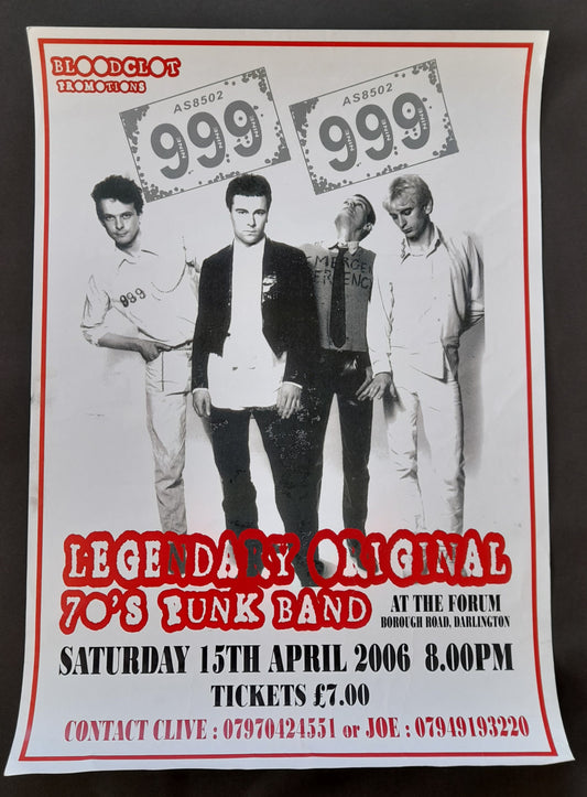 999 - Gig Poster for The Forum Darlington 15 April 2006