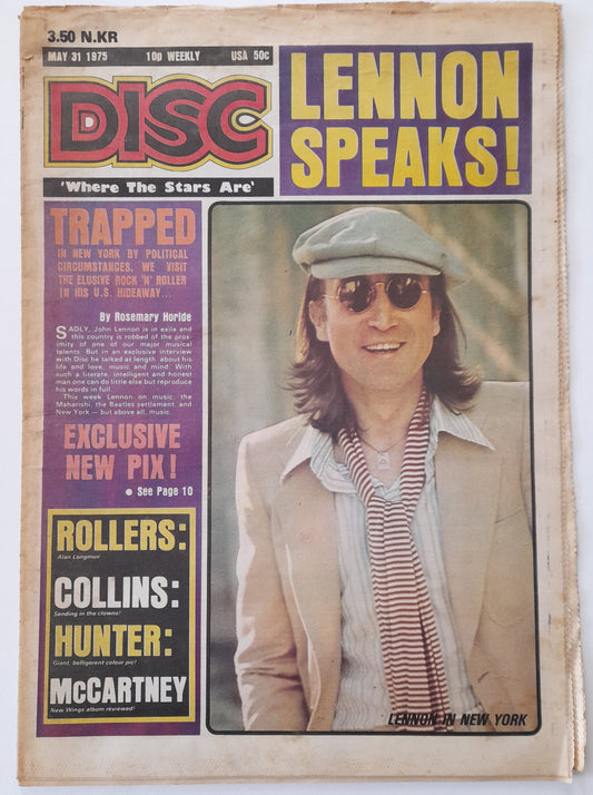 Disc Magazine issue 31 May 1975 - John Lennon in New York