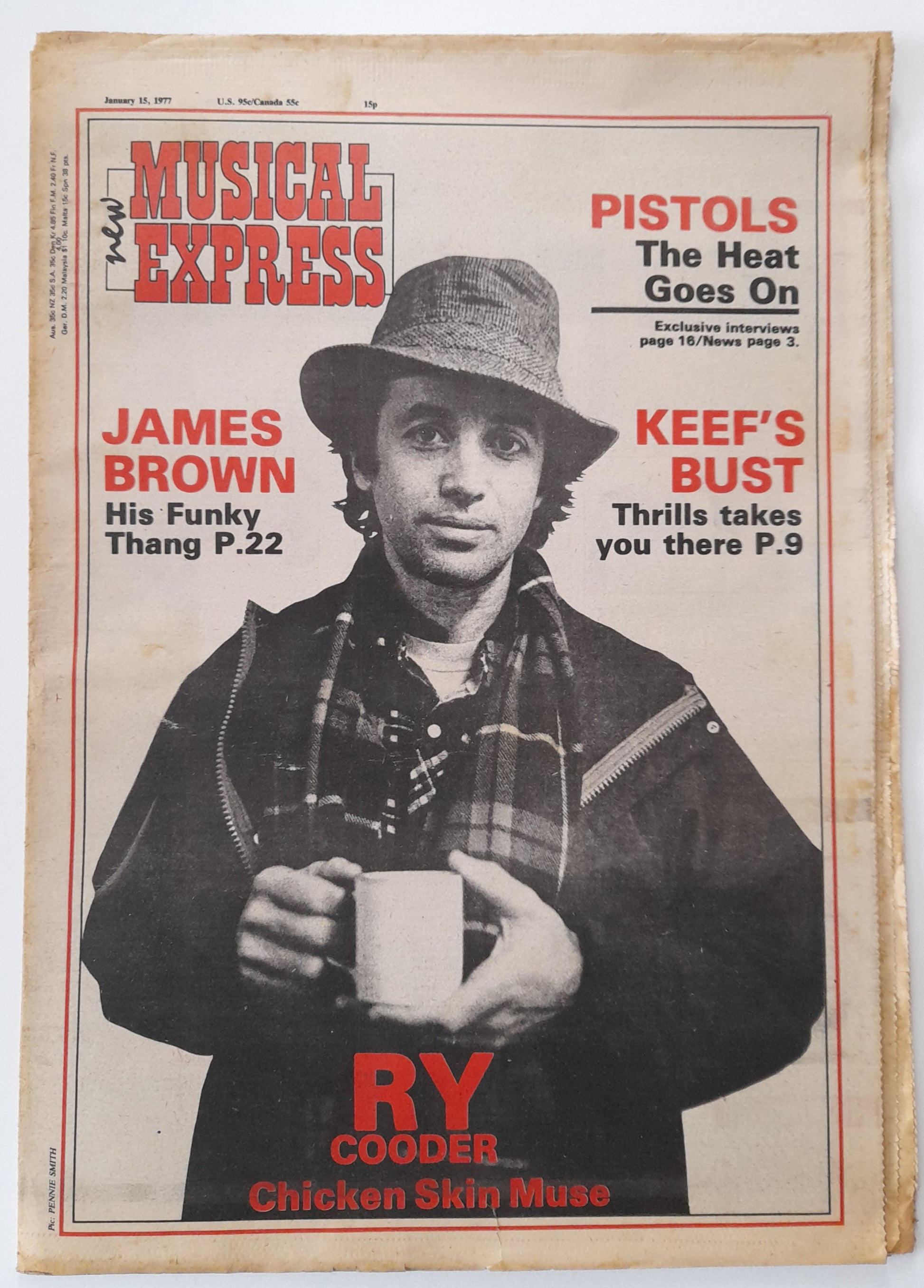 NME Magazine 15 January 1977 James Brown, Sex Pistols, Ry Cooder