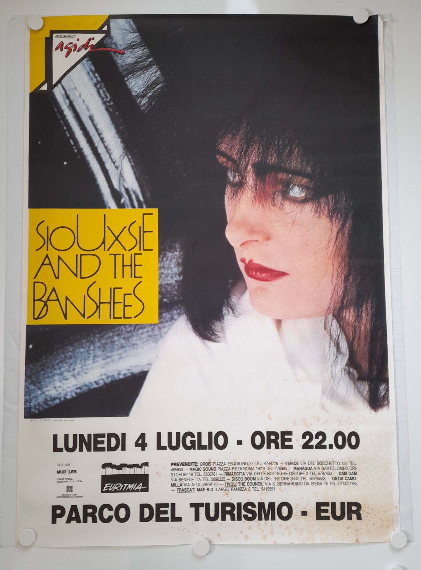 Siouxsie and The Banshees Rare Original Italian Concert Poster