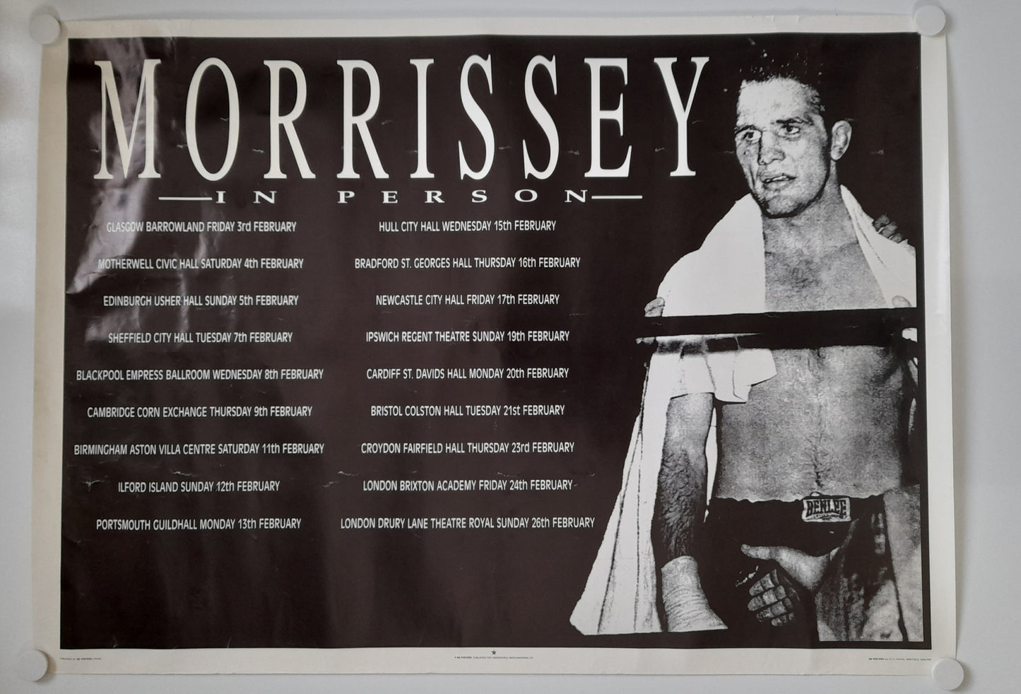 Morrissey In Person 1995 Tour Poster