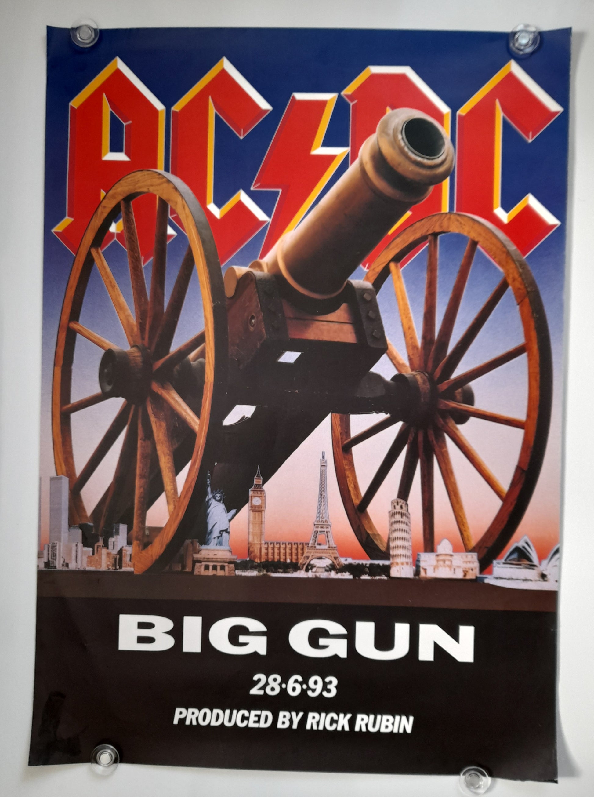 AC/DC Big Gun Promo Poster 1993