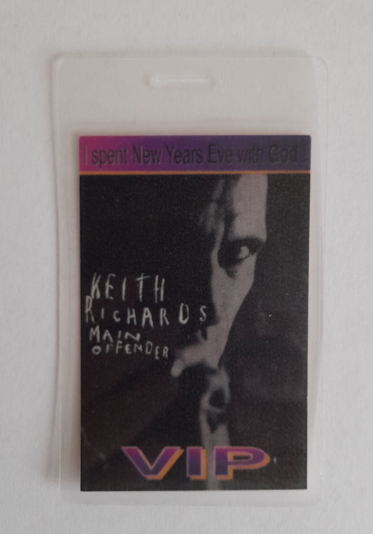 Keith Richards - The Main Offender Tour 1993 PERRI Backstage Pass