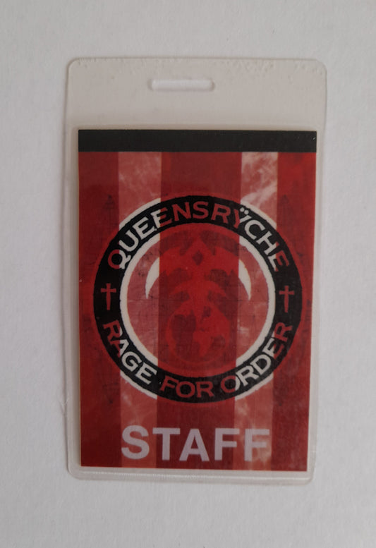 Queensryche - Rage for Order Tour Backstage Pass