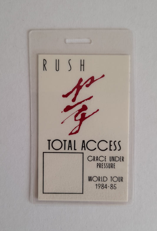 Rush - Grace Under Pressure World Tour 1984-85 Backstage Pass