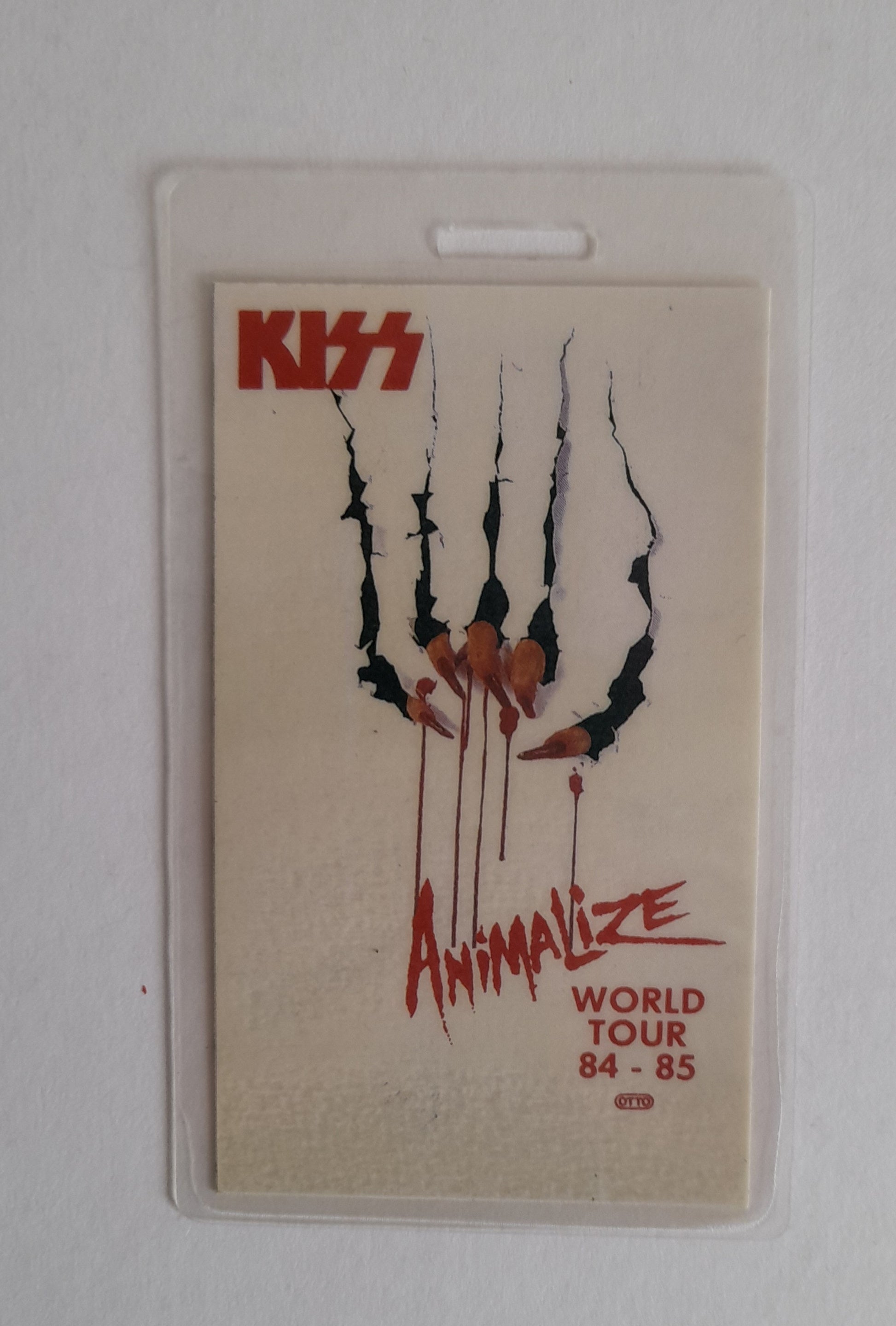 KISS - Animalize World Tour 1984/85 Backstage Pass