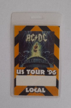 AC/DC Ballbreaker North American Tour 1996 Backstage Pass