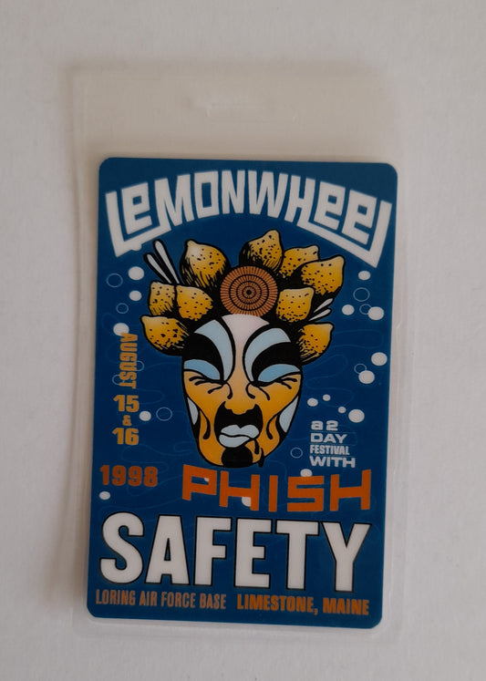 Phish - 15th-16th August 1998 LemonWheel concert Maine - Backstage Pass