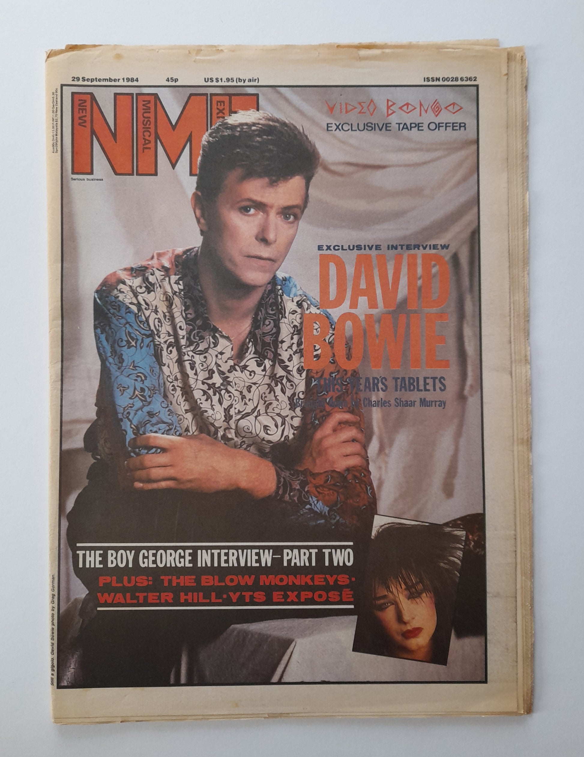 NME Magazine 29 September 1984 - David Bowie Media 1 of 1