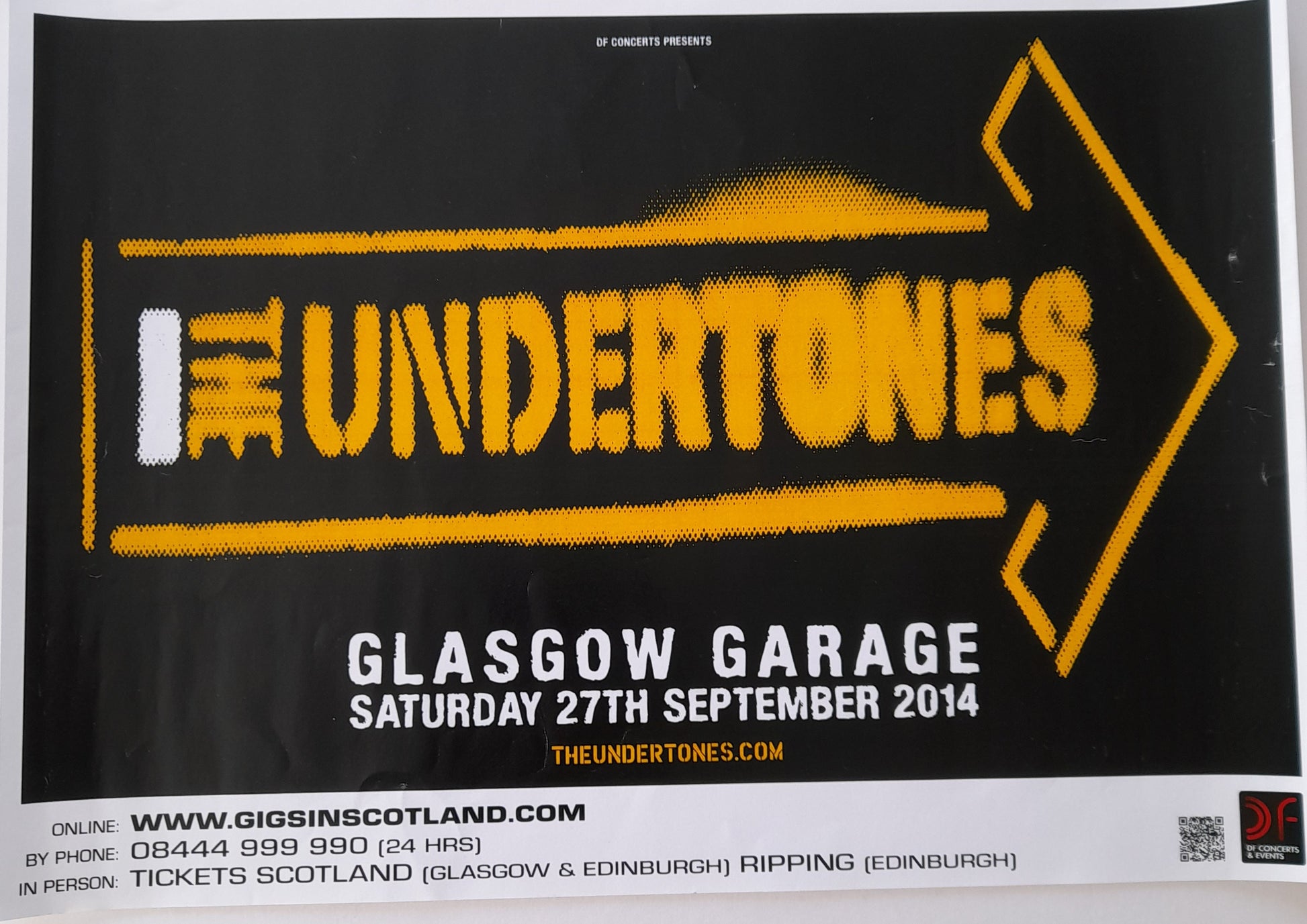 The Undertones - Glasgow Garage Gig Poster 2014