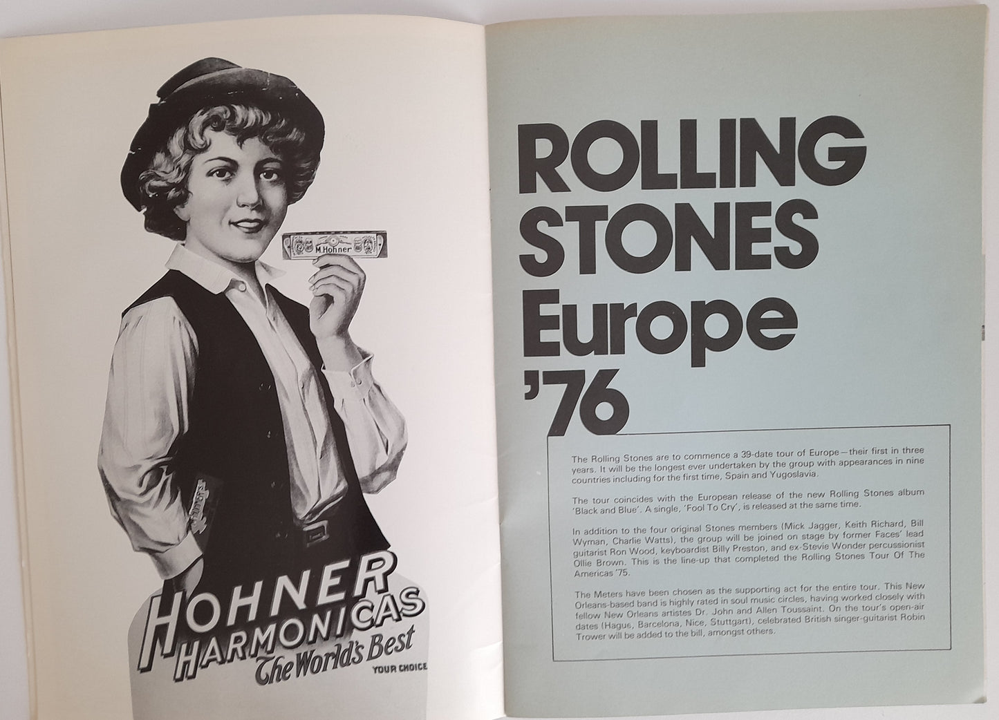 The Rolling Stones Black and Blue Europe '76 Tour Programme
