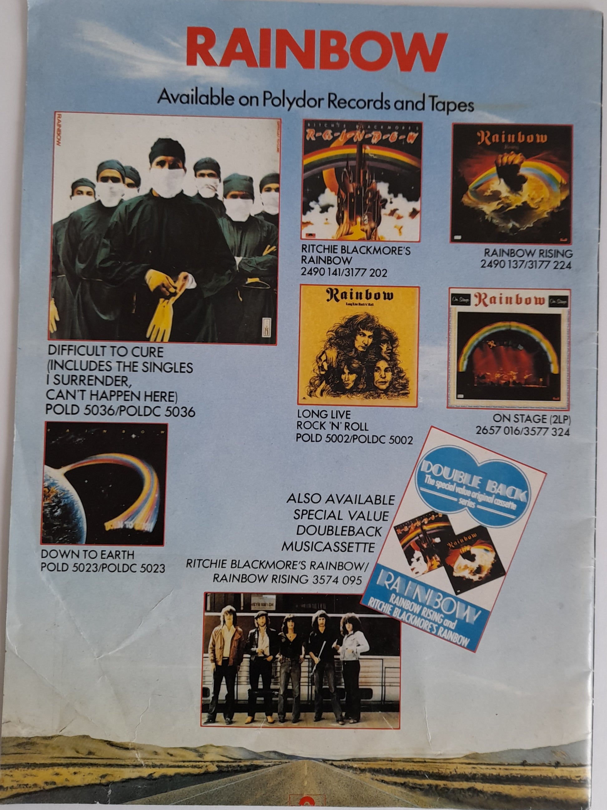 Rainbow. Difficult to Cure European Tour 1981 Programme