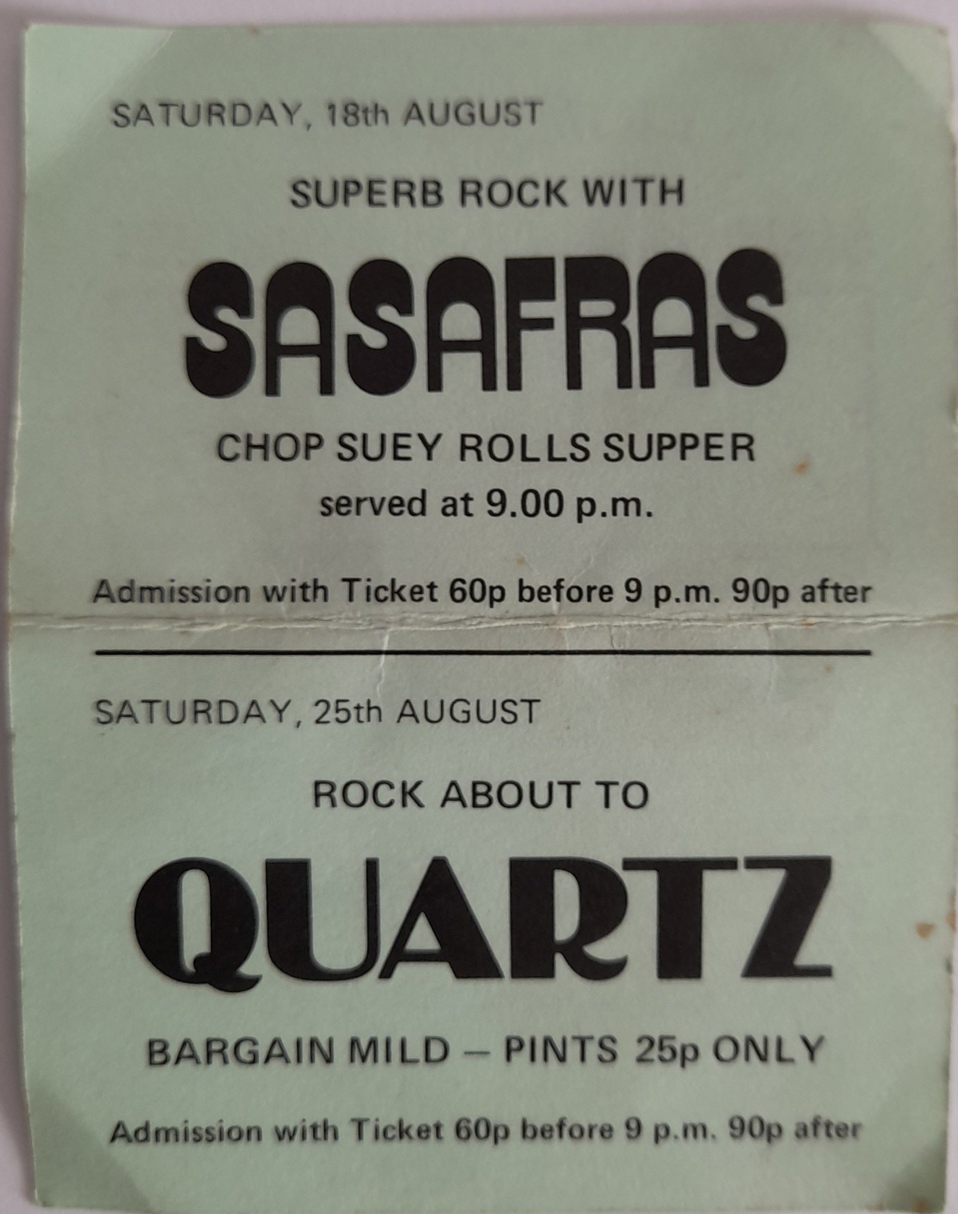 Girlschool Rock Band, 4th August 1979 Lion Hotel, Warrington used Flyer/Ticket