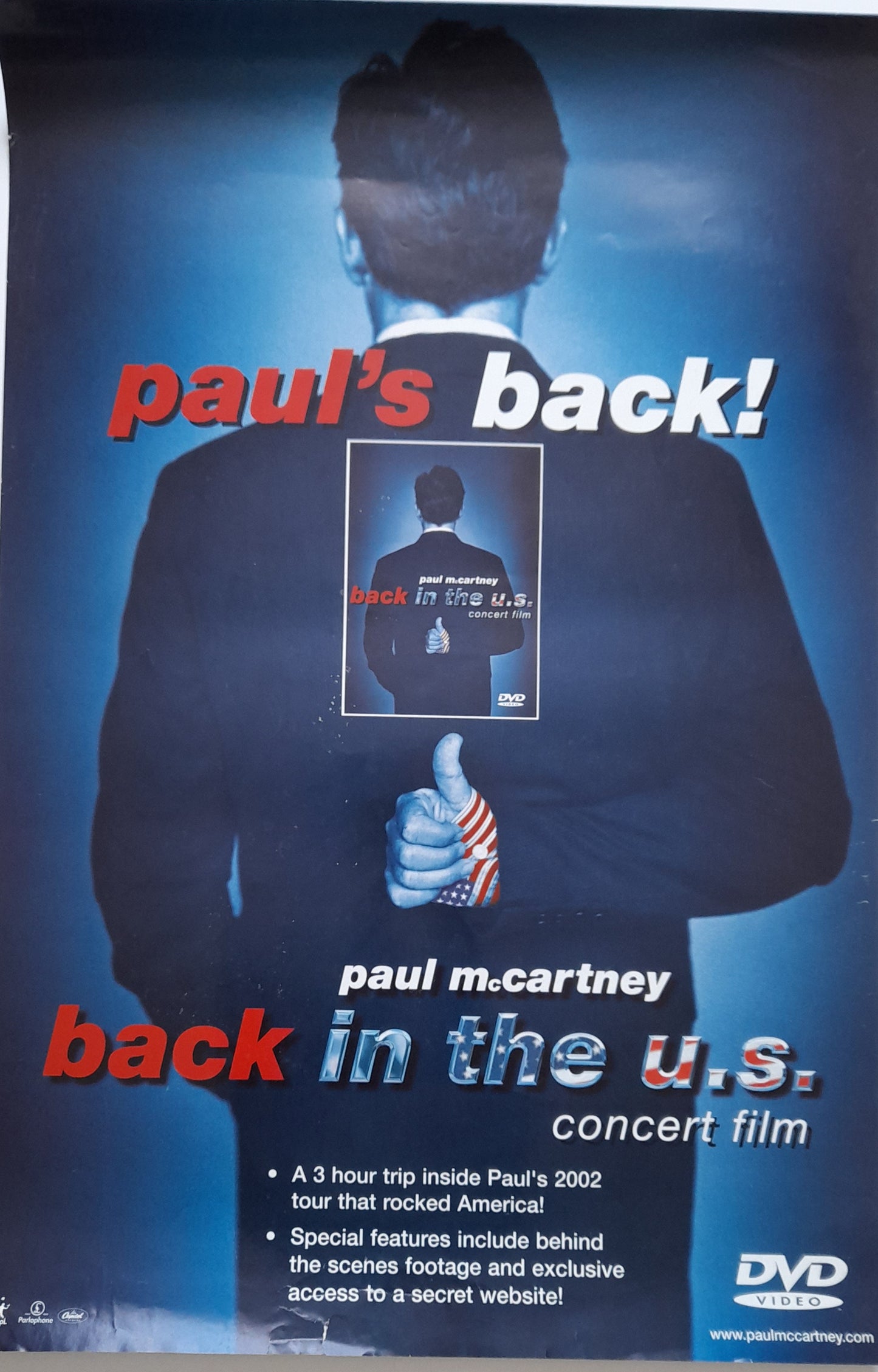 Paul McCartney Back in the US Concert Film DVD Promotional Poster
