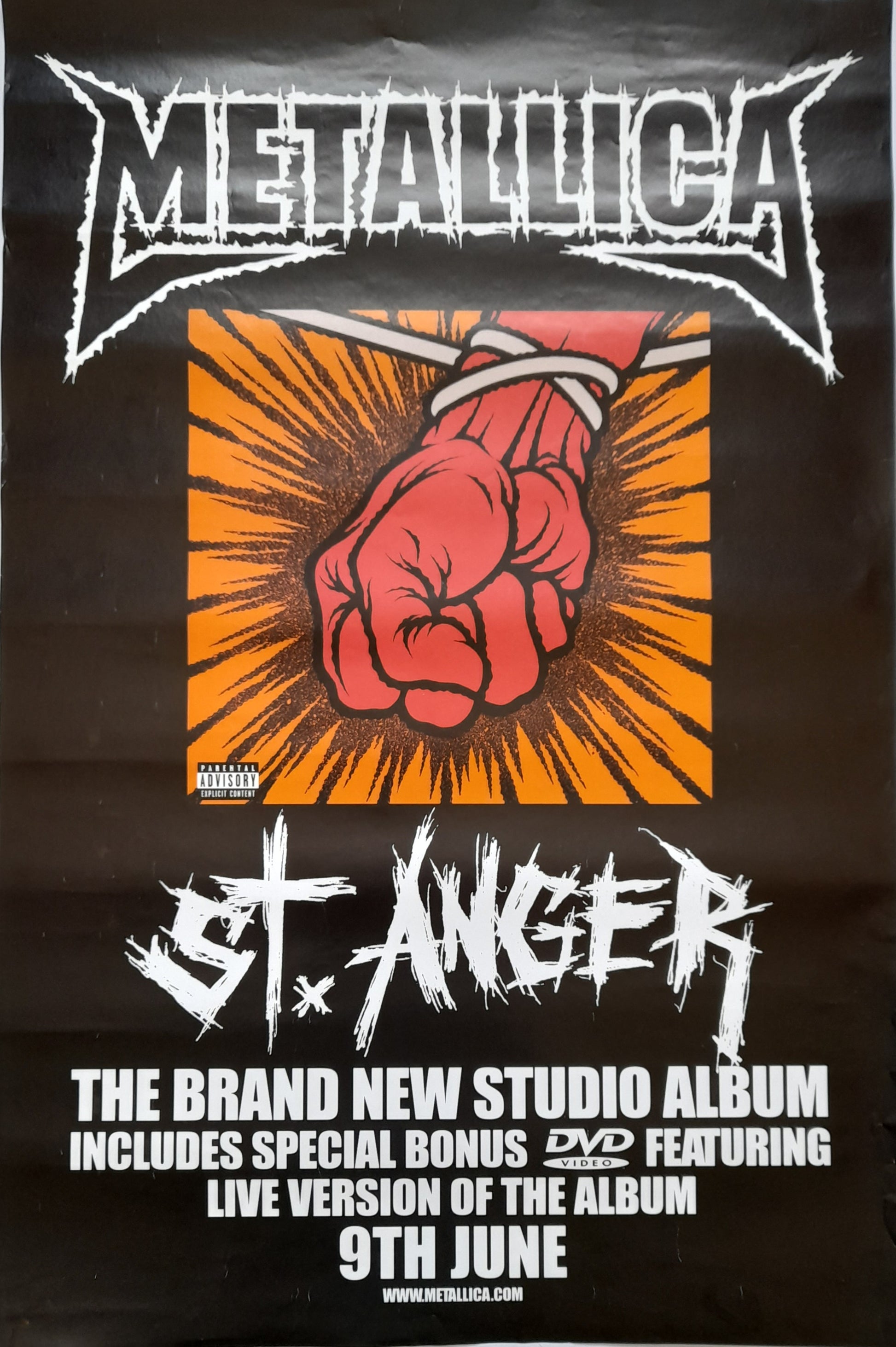 Metallica St Anger studio album UK Promotional Poster