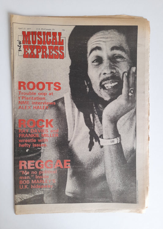 NME Magazine 23rd April 1977 Bob Marley, Talking Heads, Ray Davies, Frankie Miller, Van Morrison Media 1 of 1