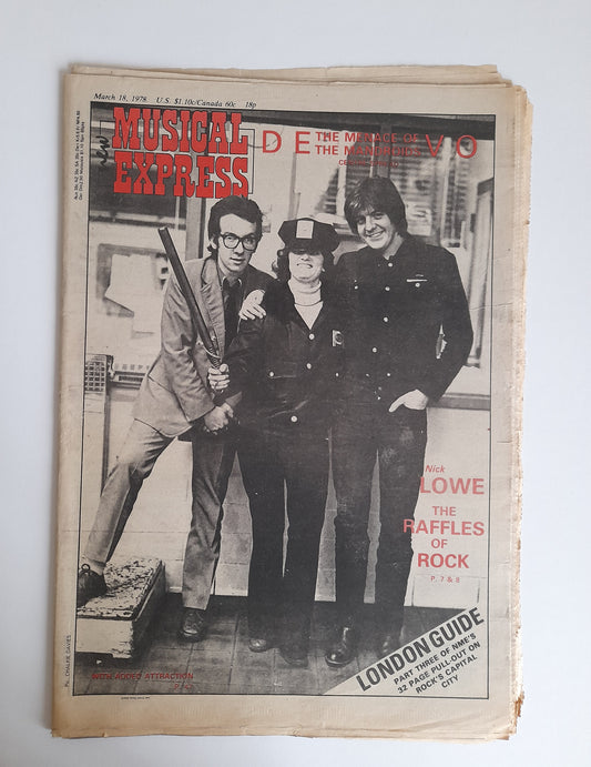NME Magazine 18th March 1978 Nick Lowe, Devo, Elvis Costello Johnny Rotten