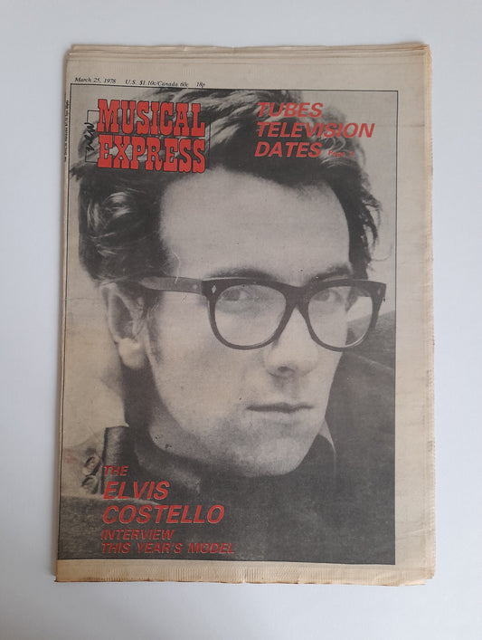 NME Magazine 25th March 1978 Elvis Costello, The Tubes, Kate Bush, Stiff Little Fingers