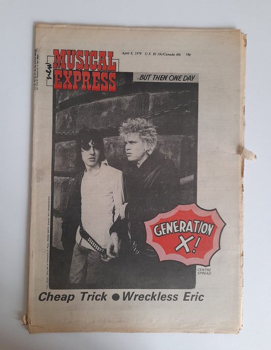 NME Magazine 8th April 1978 Generation X, Wreckless Eric, Cheap Trick