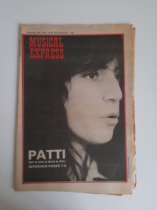 NME Magazine 16th September 1978 Patti Smith, Foreigner, Blondie, The Tubes
