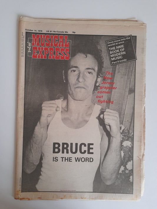 NME Magazine 14th October 1978 Bruce Springsteen, Keith Hudson, Television