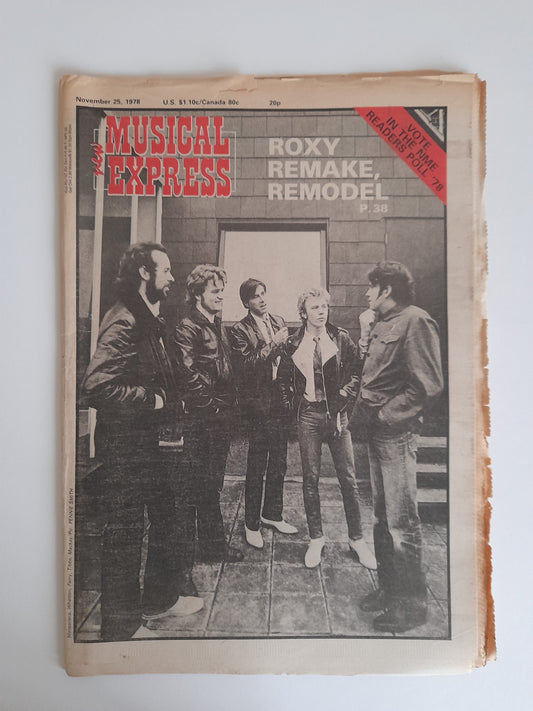 NME Magazine 25th November 1978 Roxy Music Scritti Politti Jerry Lee Lewis