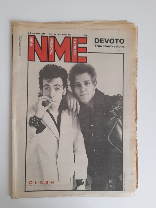 NME Magazine 2nd December 1978 The Clash, Howard Devoto Nazareth