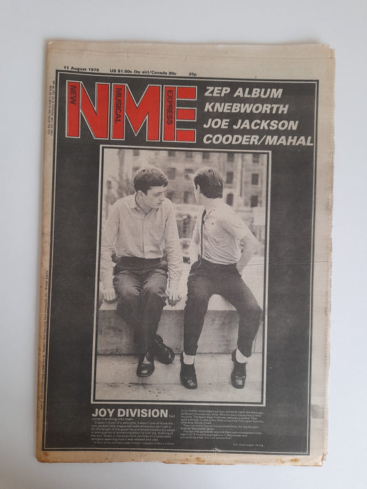 NME Magazine 11th August 1979 Joy Division Zeppelin Joe Jackson Cooder/Mahal