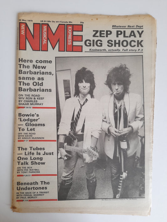 NME Magazine 26th May 1979 Ron Wood, Keith Richard, Zeppelin, Bowie, The Tubes