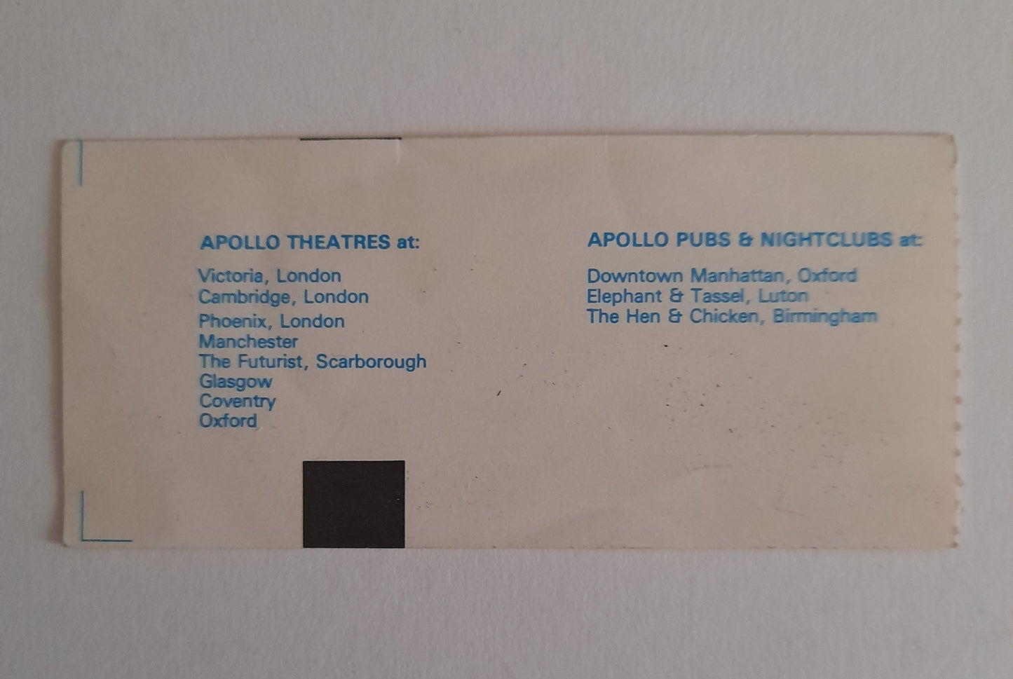 Simple Minds Vintage Used Ticket Stub 28th November 1982 - Manchester