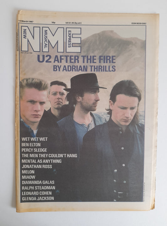 NME Magazine 14th March 1987 U2, Wet Wet Wet, Percy Sledge