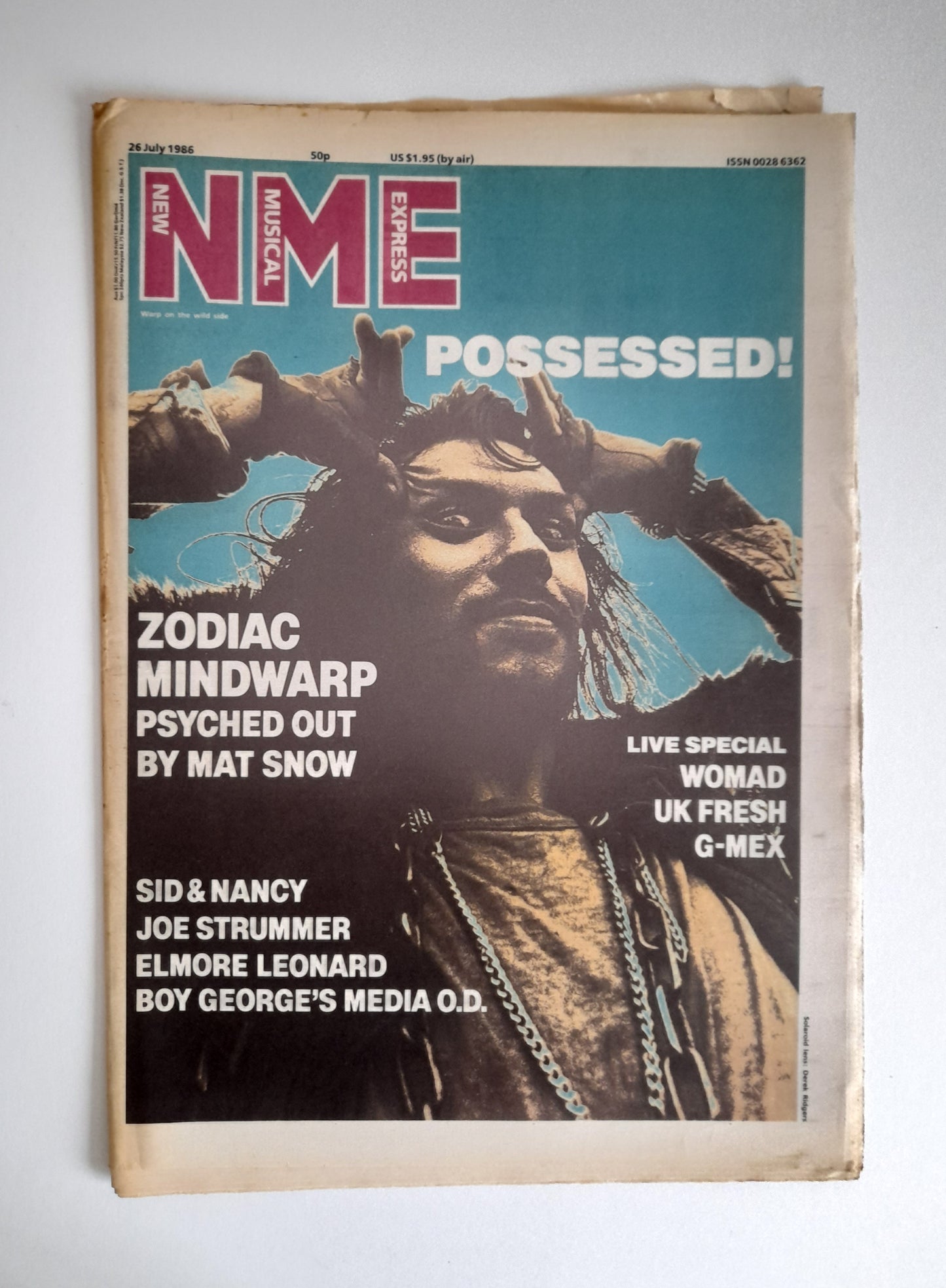 NME Magazine 26th July 1986 Zodiac Mindwarp, Joe Strummer