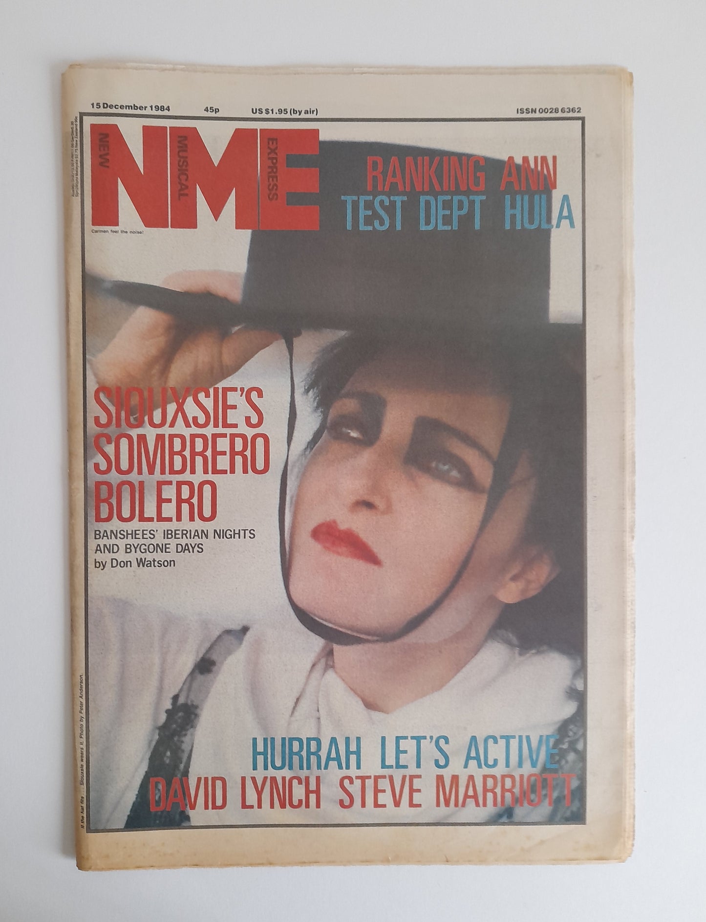 NME Magazine 15th December 1984 Siouxsie and the Banshees