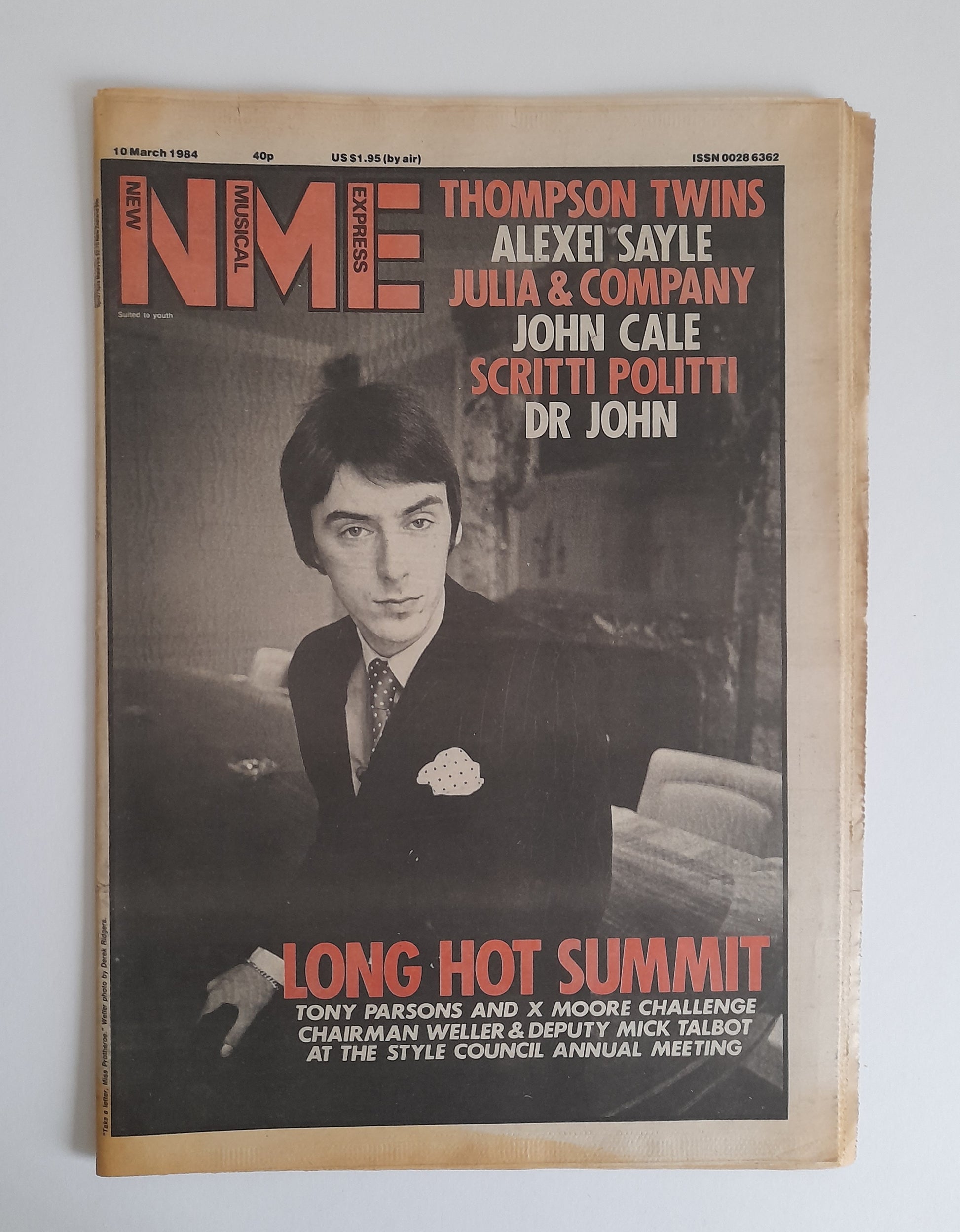 NME Magazine 10 March 1984 Paul Weller / Style Council